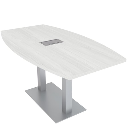 Skutchi Designs 33.5 in W, 69.5 in L, 29 in H, Engineered Wood Top, White HAR-BOT-34x70-DOU-ELEC-WHCYPRESS